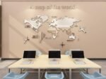Acrylic 3D Wall Decor World Map Wall Decar for Office Decoration - Image 2