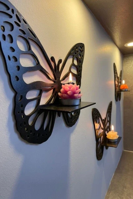 Sf20899a7647647eaa6fa0e62cc761513Q_jpg_640x640Q90_jpg.webp Decorative Butterfly Wall Shelf with Candlestick - Image 4