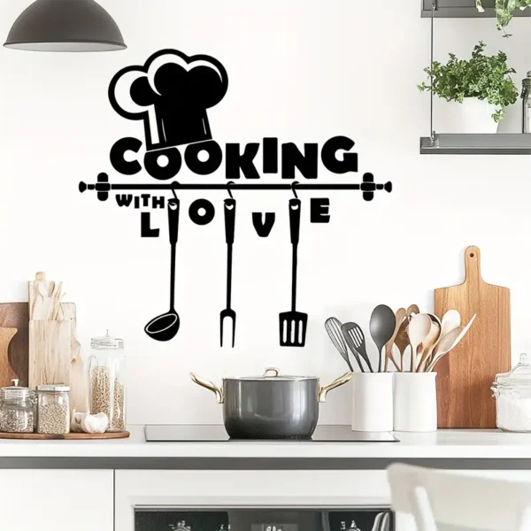 Cook With Love - Beautiful Kitchen Wall Decal - Best For Home & Restaurant