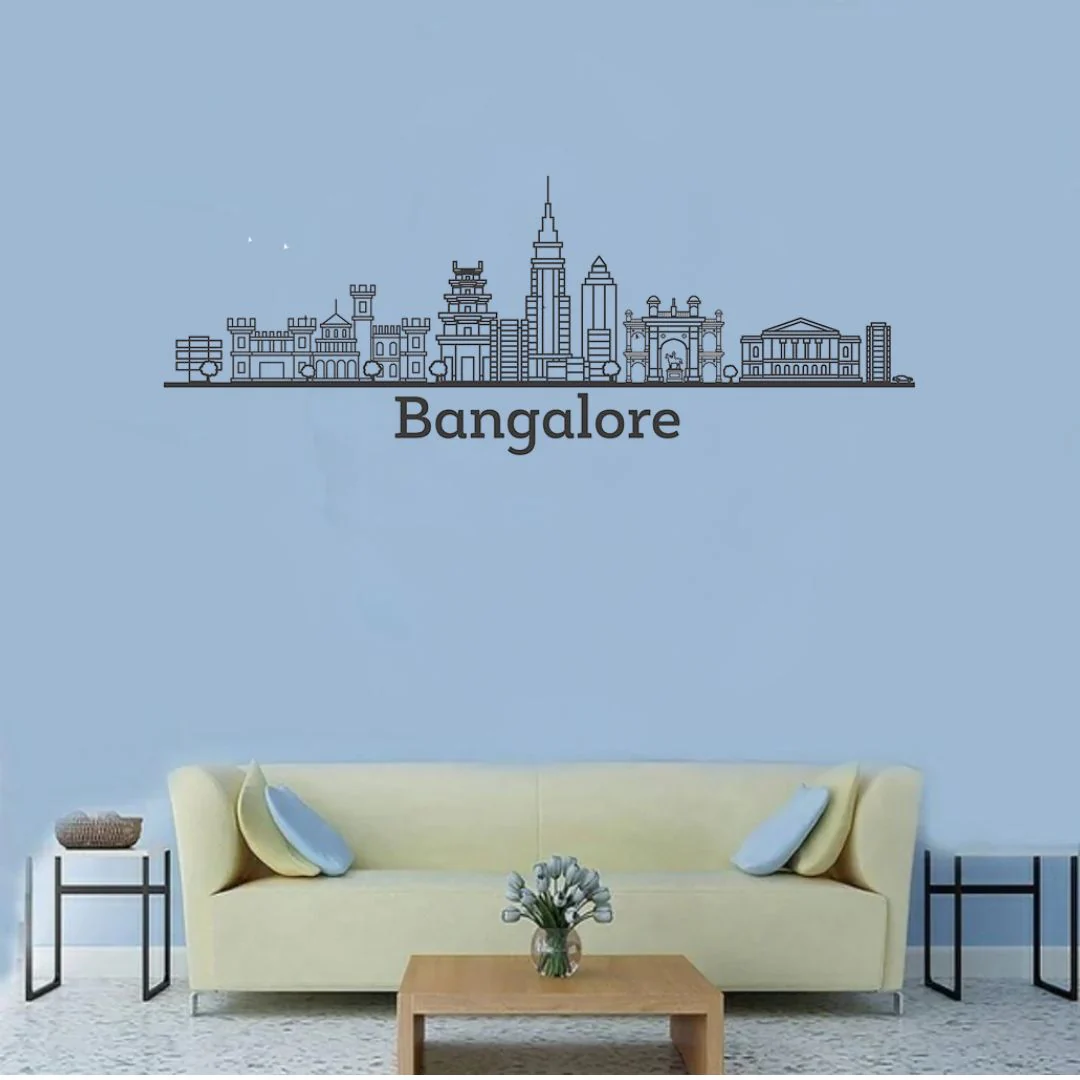 2_ab8bfad5-a007-48ae-92e1-0e8b77f67270 Bangalore, India - Skyline Wall Art - Home Decal - Indian National Day - Image 1