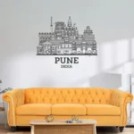 Pune, India - Skyline Wall Art - Home Decal - Indian National Day